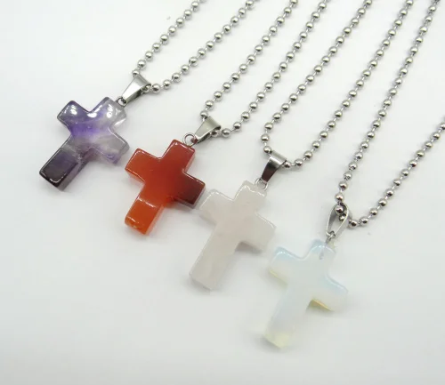 Натуральные бриллианты тигровый глаз опал Ляпис бирюзовые кресты подвески для