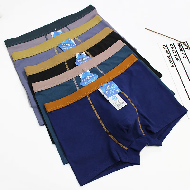 5 pcs Boxer Mens Underwear Men Cotton Underpants Male Pure Men Panties Shorts Underwear Boxer Shorts Cotton Solid 6XL 7XL