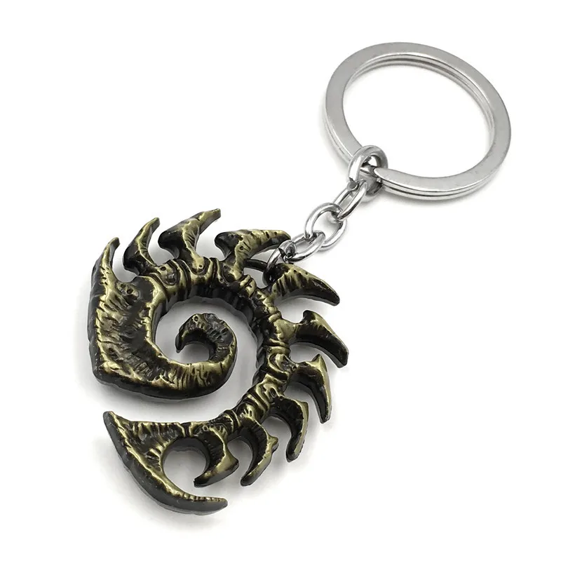 

Online game surrounding star game keychains Terran god zerg logo metal key chains pendant decoration key rings