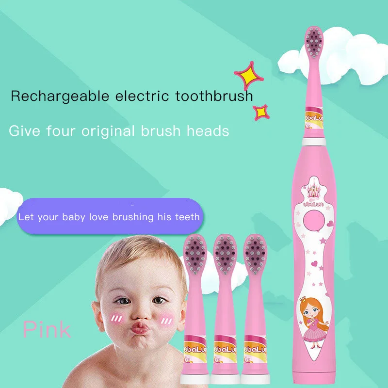 Электрическая зубная щетка Sonic Wave USB перезаряжаемая 4 сменные насадки для детей