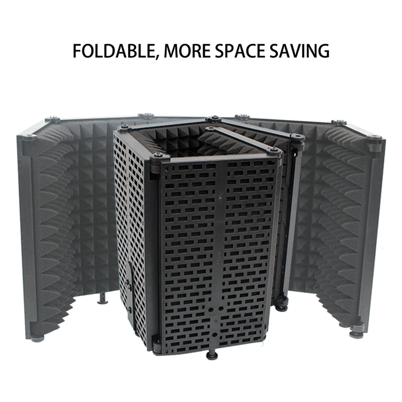 

Microphone Wind Screen, Five-Door Soundproof Cover, Sound-Absorbing Blowout Prevention Net, Noise Reduction Board