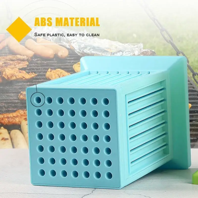 

49 Holes Barbecue Skewer Tools Meat Skewer Maker Box Beef Meat Kabobs Maker Machine Barbecue Skewer Kitchen Accessory