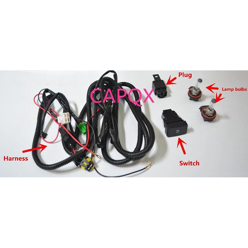 CAPQX туман светильник тумана жгут проводов комплект и H11 лампы переключатель для