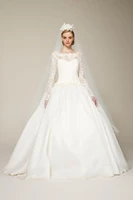free shipping new 2015 vestido de noiva curto elegant white long sleeve lace plus size empire waist wedding gowns bridal dresses
