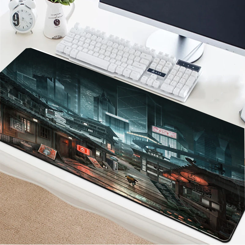 Yuzuoan 90x40 Hyperx большой коврик для мыши японского аниме нескользящая резиновая