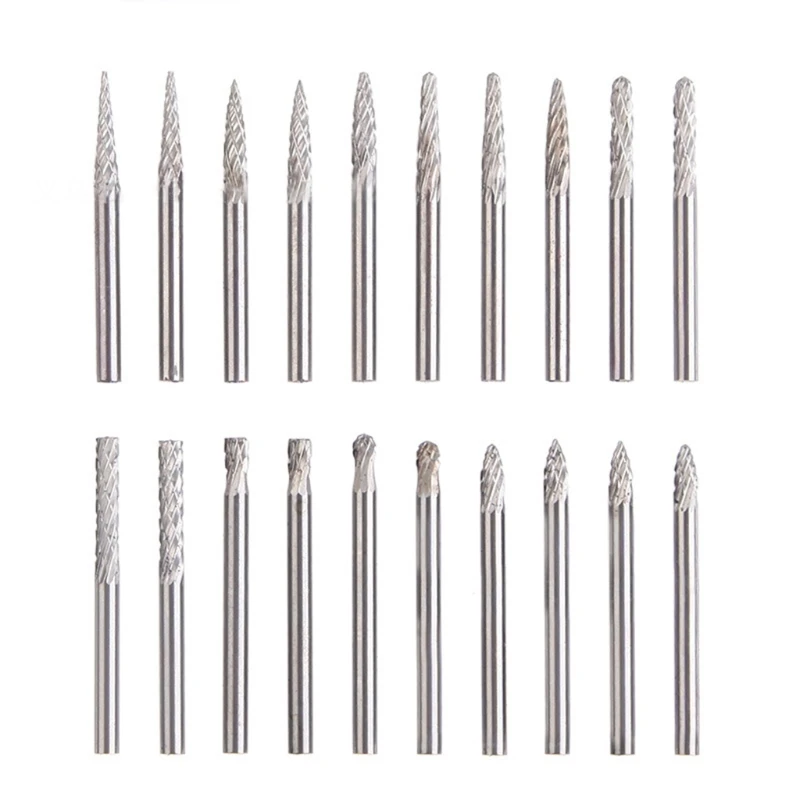 

20 Pcs Electric Drill Tungsten Steel Grinding Head Tungsten Carbide Burrs Sets Mini Drill Diamond Burs Material Hard