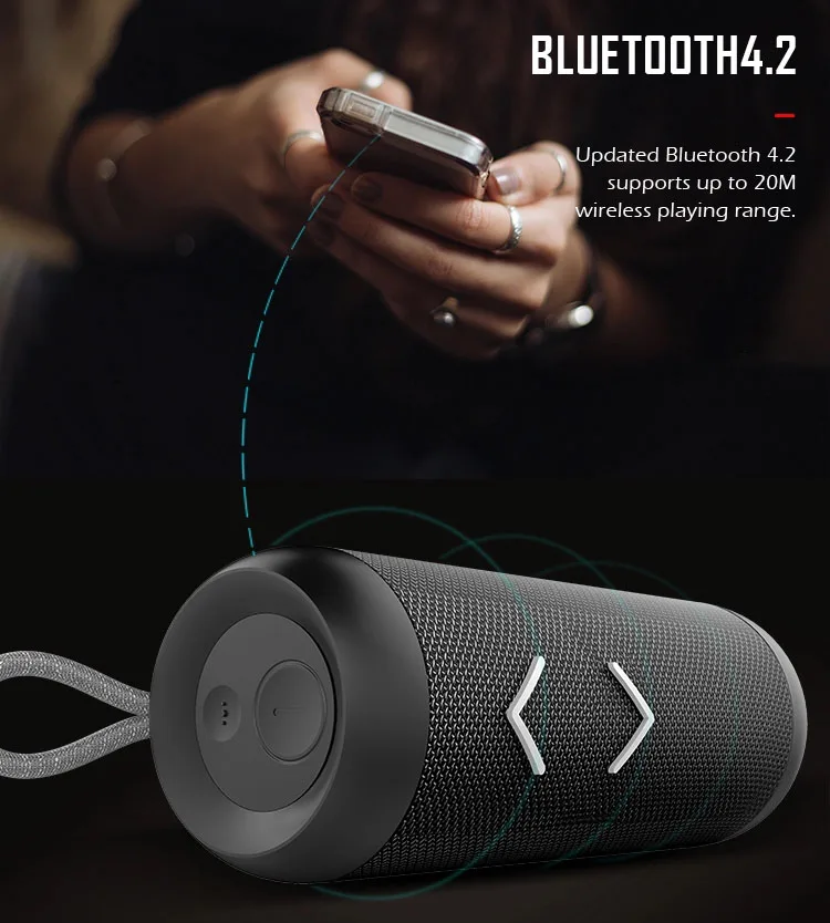 

Waterproof Ipx6 Fabric Portable Bluetooth Speaker Ebs-606 Wireless Charging Qi Wireless Speaker