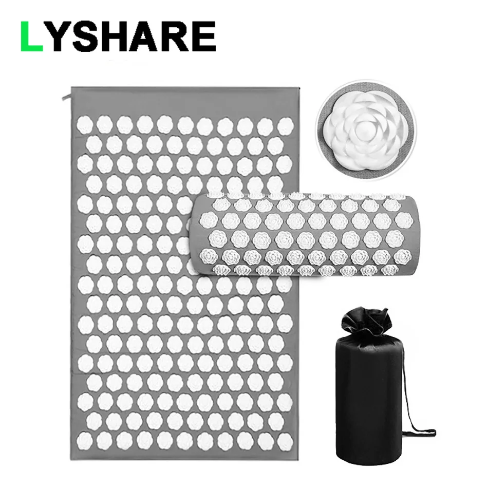 Yoga Mat Acupressure Massage Pad Cushion Acupuncture Pillow Set Needle Relieve Stress Back Neck Sciatic Pain Relax Muscles | Спорт и