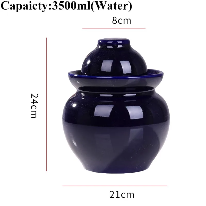B(3500ml) Китайская керамическая банка для маринованный овощ, утолщенная керамика, маленькие банки для солений, ночные пятна, маринованный овощ, Капустная бутылка, пищевой герметичный контейнер - Цвет: B(3500ml)
