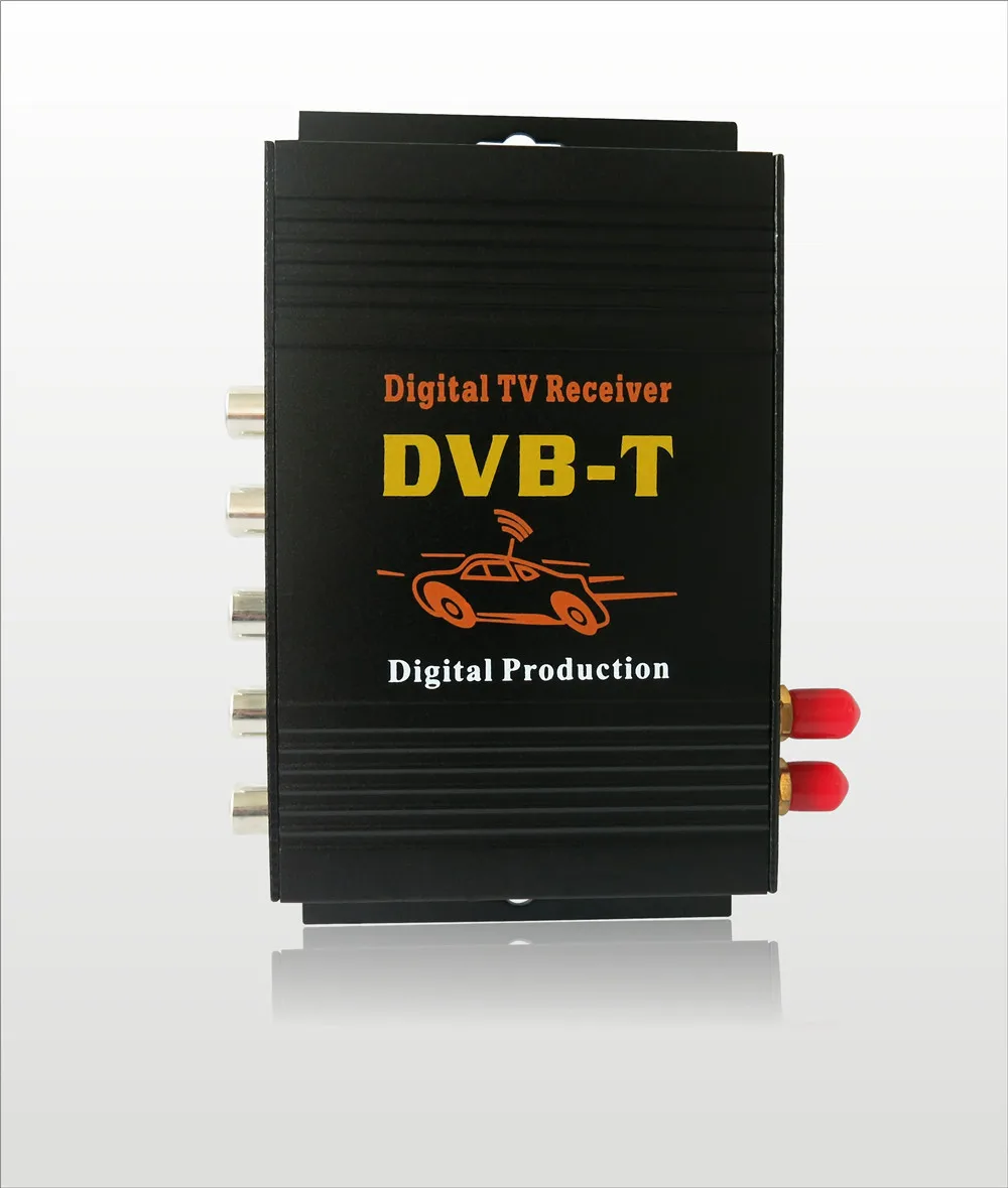2 тюнера внешний мобильный DVB-T MPEG-4 Авто DVBT MPEG4 цифровой ТВ приемник с пультом