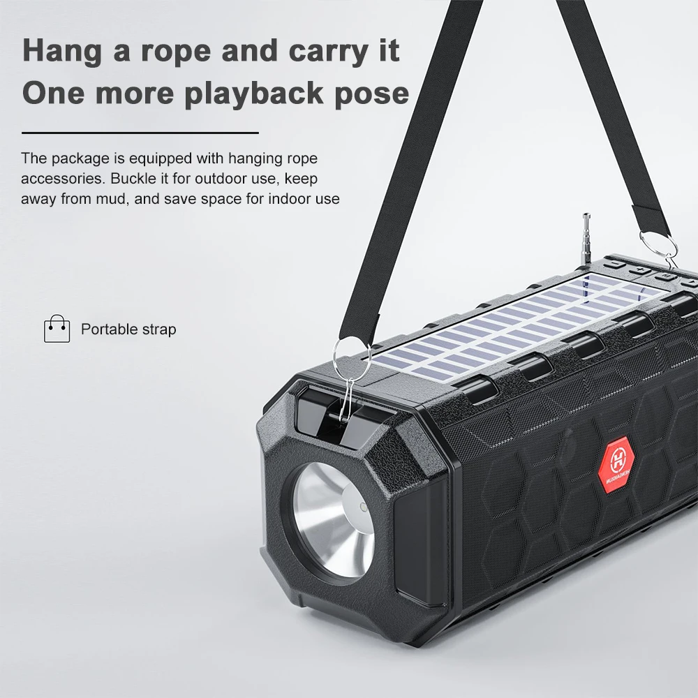 Зарядка на солнечной батарее Bluetooth-совместимая Колонка Портативная колонка