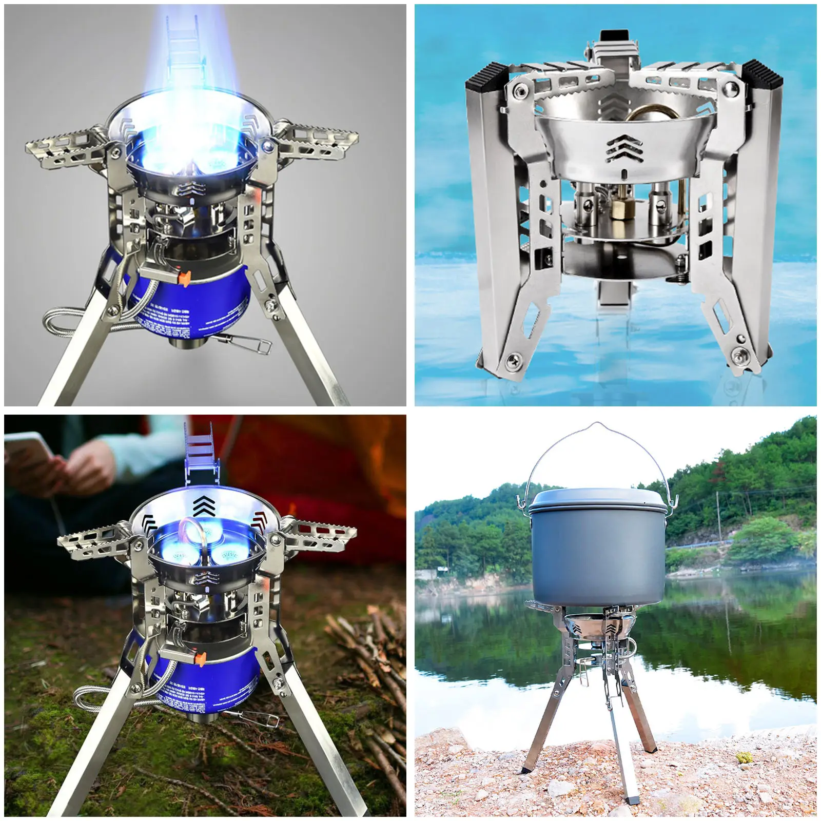 

6800W Gas Stove Camping Burner Strong Fire Outdoor Camp Cooker for Outdoor Camping Hiking Picnic Fishing Gear Cooker