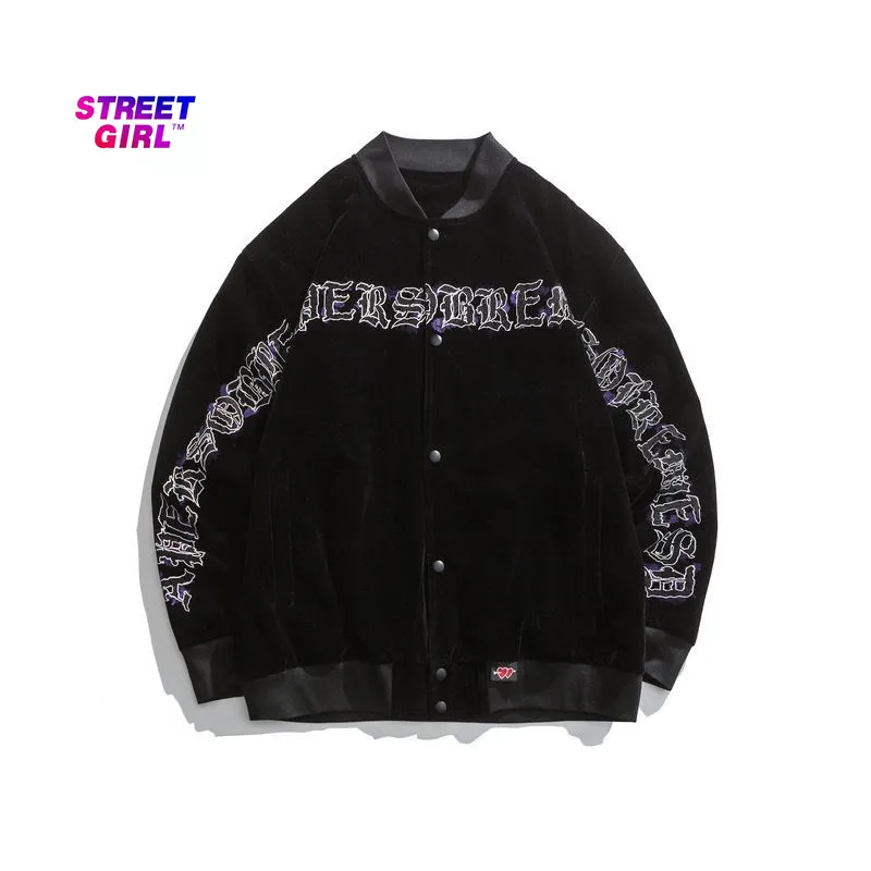 

Винтажная бархатная бейсбольная форма для женщин, Новинка весна-осень 2021, американская Ретро жареная уличная куртка с воротником-стойкой