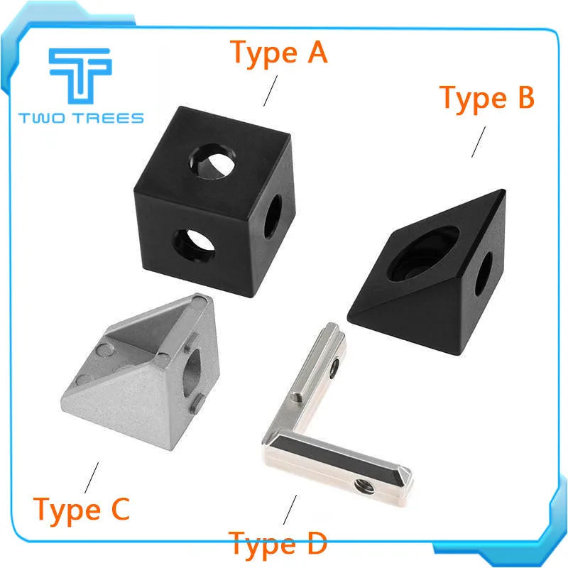4 шт. 3d принтер 2020 алюминиевый блок кубическая Призма соединительный диск