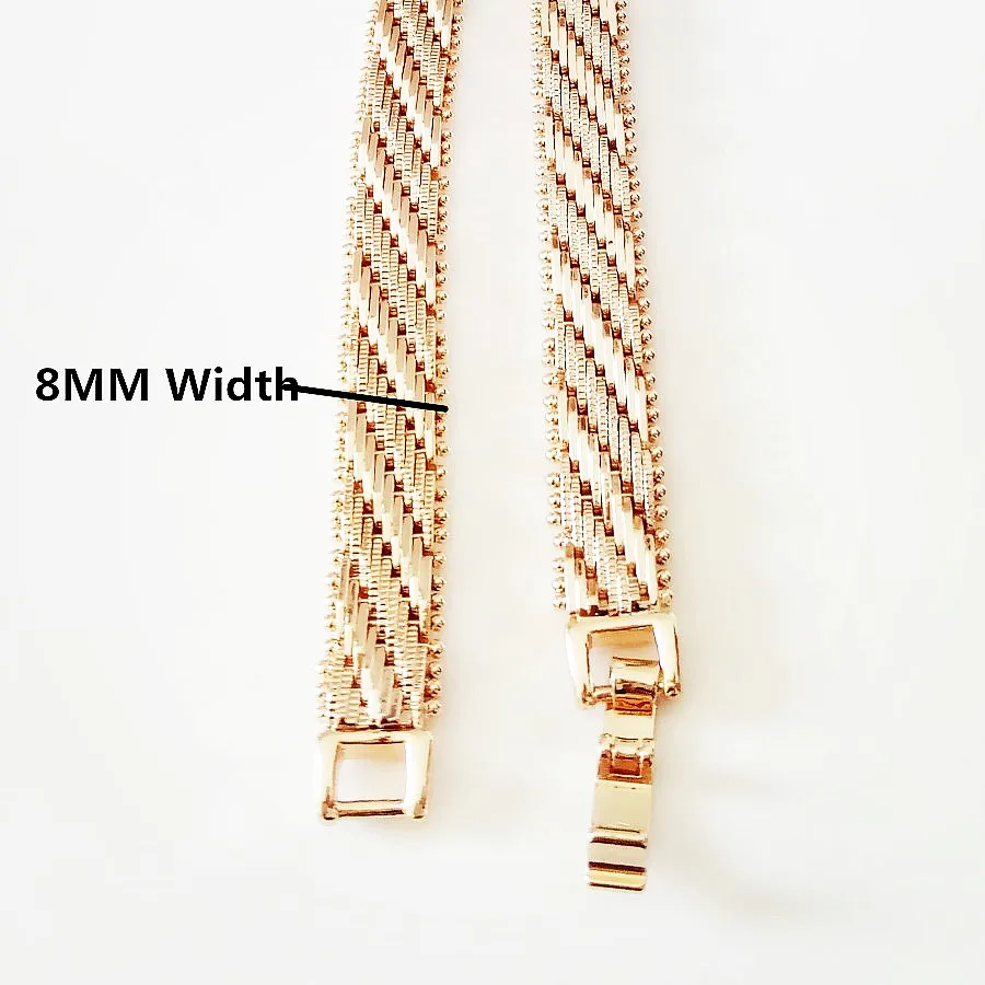 585 золотой браслет мужские ювелирные изделия новая мода 20 см длинный браслеты 8 мм