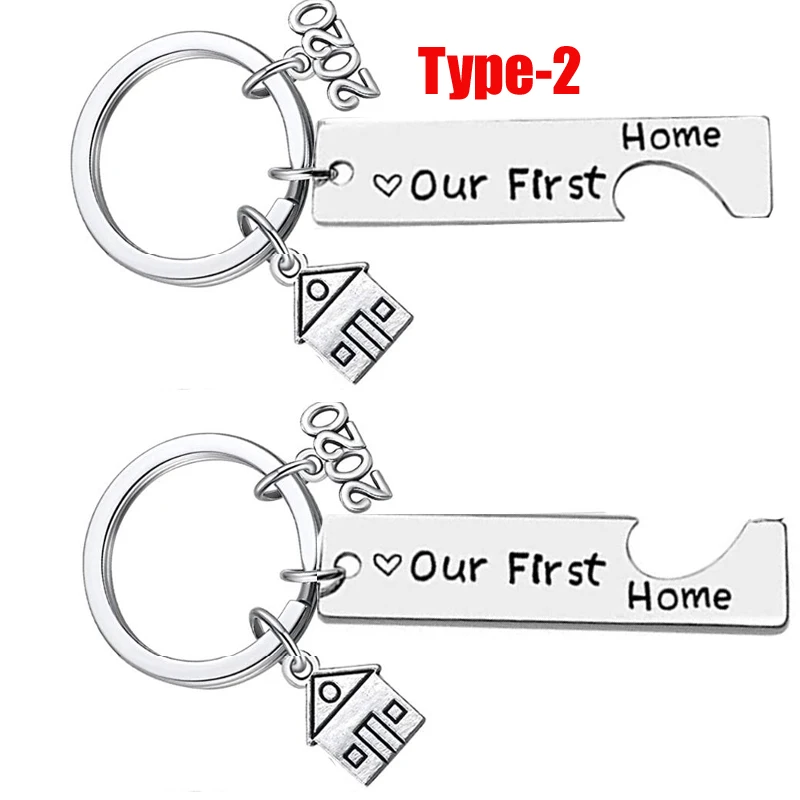 12pcs home keychain engraved our first home house keyring 2021 2022 couples housewarming gifts lovely gift for new home owners free global shipping