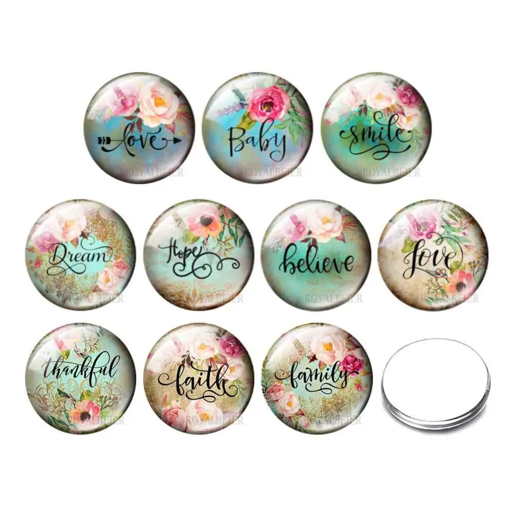 

10pcs DIY Love&flower Glass Button Bracelet Jewelry Accessory For 12mm/16mm/18mm/25mm/30mm Bracelet Snaps Accept Customization