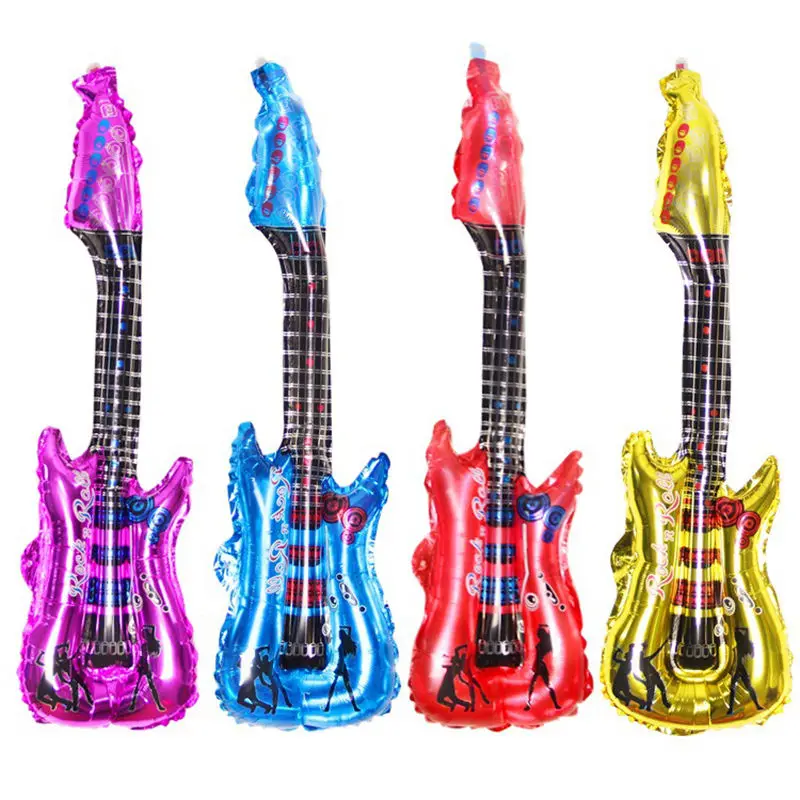 

Hot cartoon guitar balloons inflatable air globos party supplies kids toys birthday ballon classic toy 4 colors