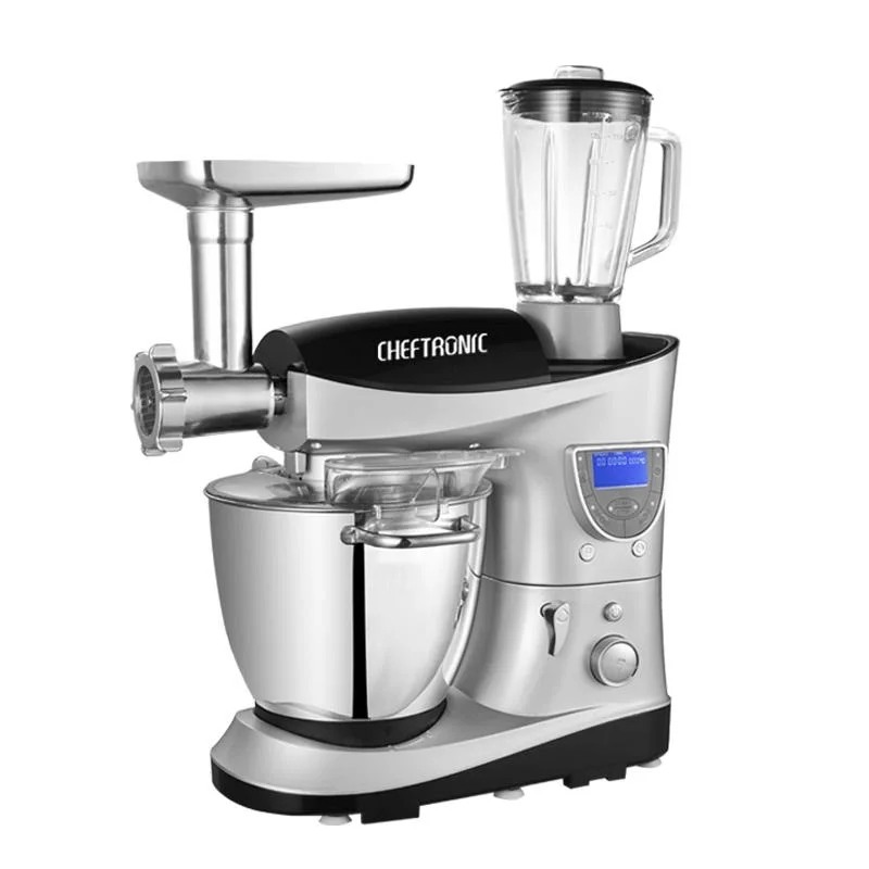 220V Sliver Электрический миксер для еды, 220 В, 7 л, многофункциональный, 1200 Вт, кухонный миксер для еды, Миксер для крема, взбивания яиц, блендер с функцией подогрева, чаша - Цвет: 220V Sliver