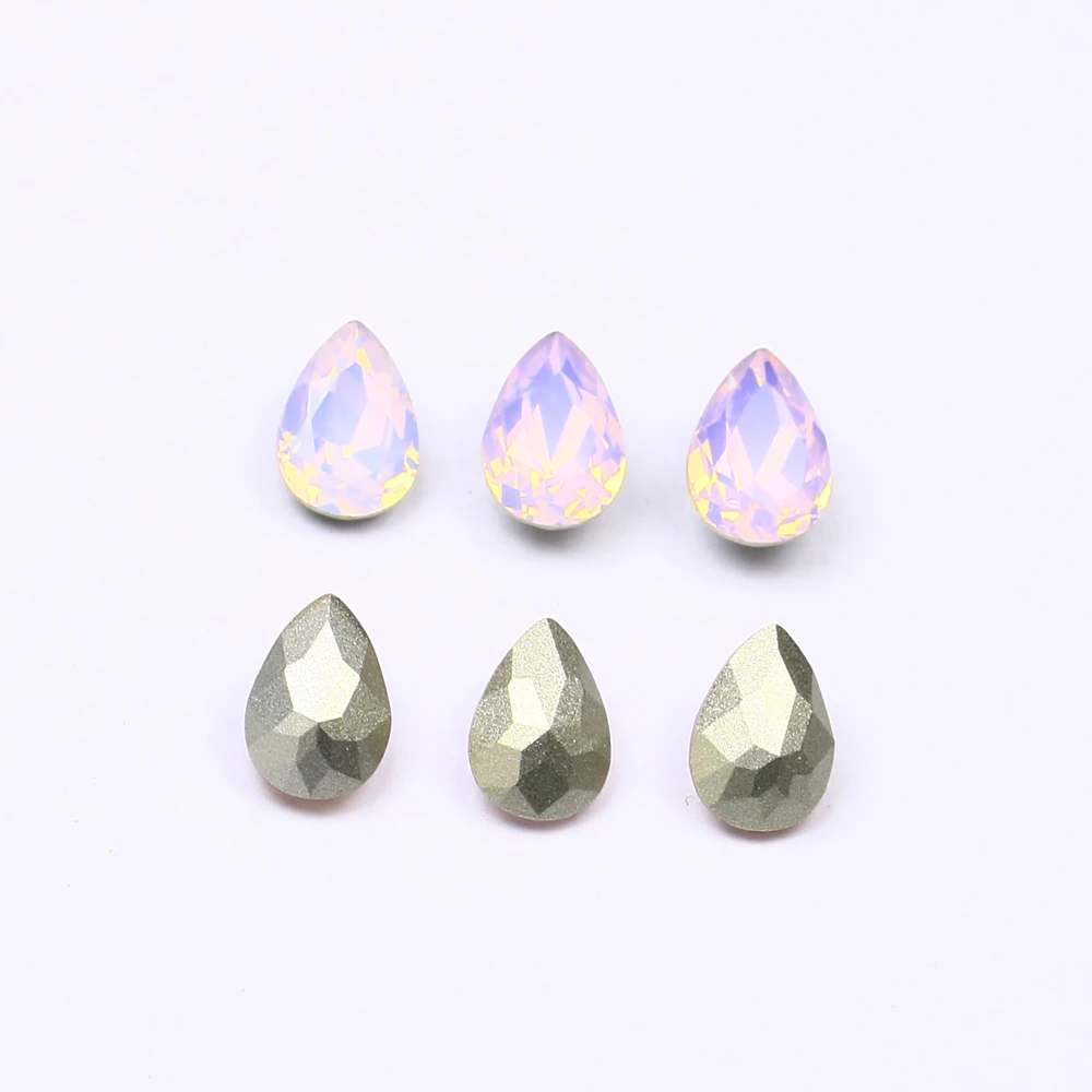 Розовый опал падение причудливый страз стразы с украшением в виде кристаллов