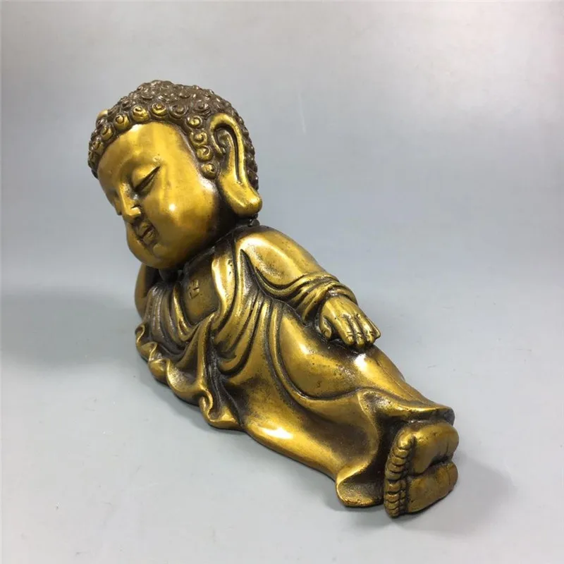 Китайская медная коллекция из чистой меди спящий Будда | Дом и сад