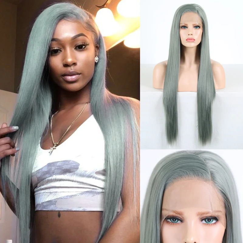 Парик харизма с прямыми волосами без клея фронтальные синтетические волосы из