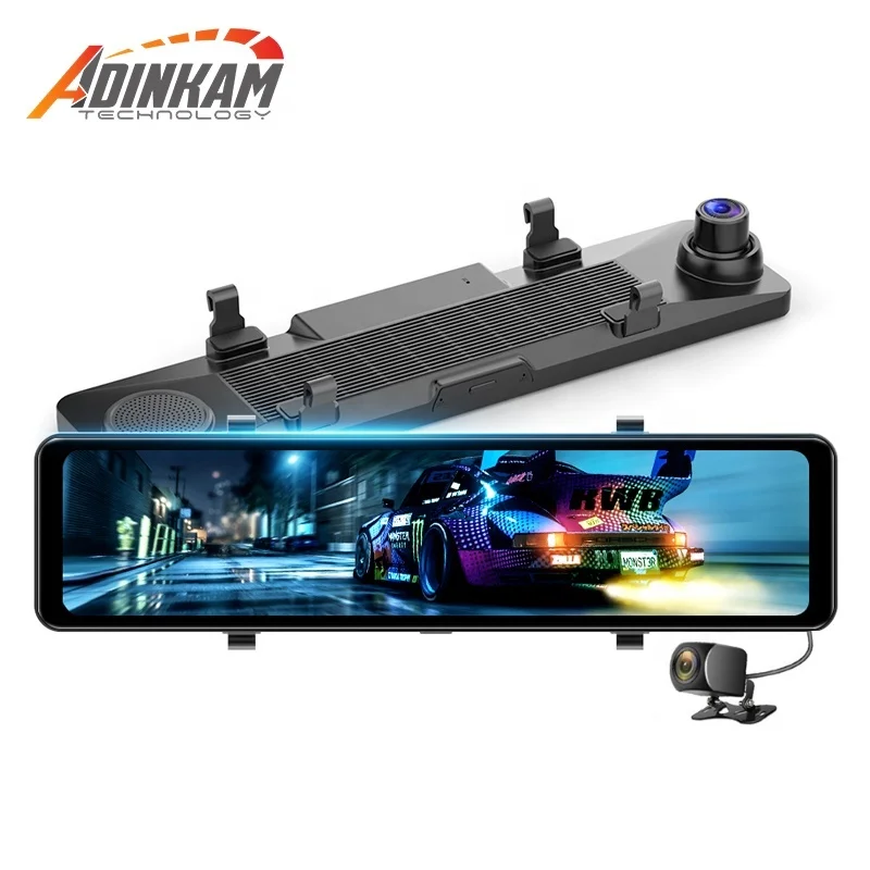 

Firstscene 12 Inch Car Mirror Android 8.1 DVR Dash Camera 1080P Dual Lens WiFi GPS Navigation ADAS Remote Auto Video Surveillanc