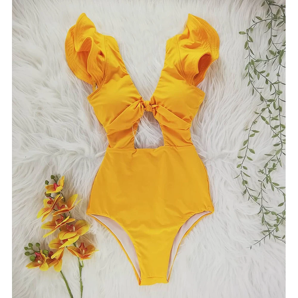 Новинка 2021 сексуальный цельный купальник однотонный с открытой спиной и пуш ап