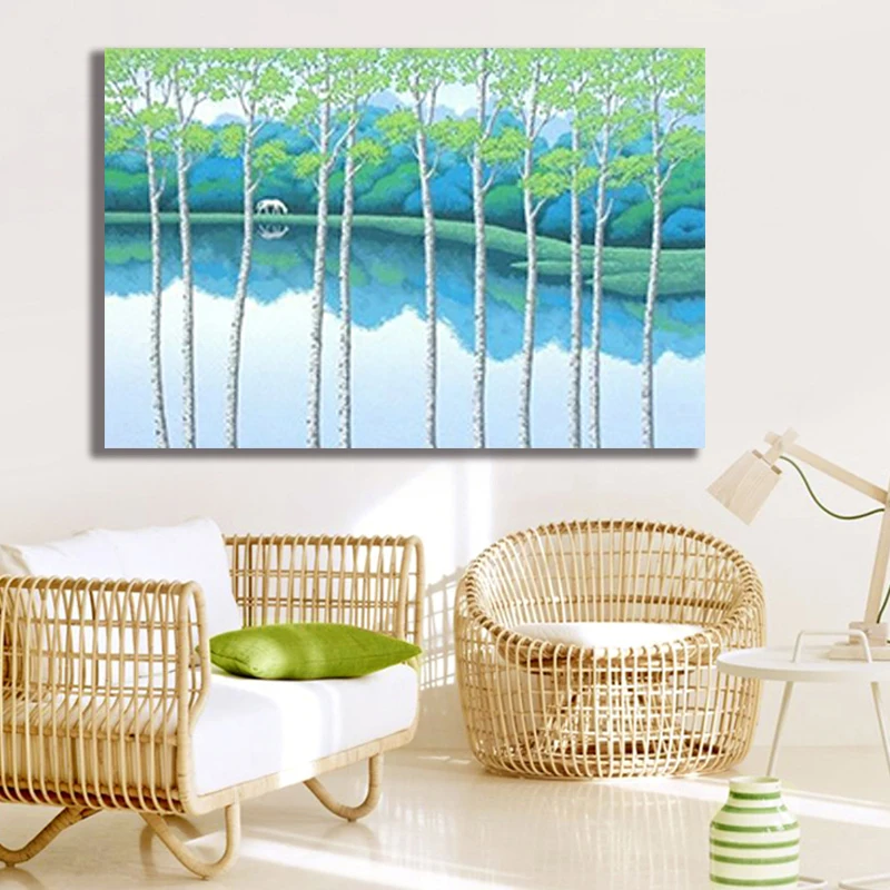 Diy Цифровая живопись стихи простая Красивая овечка большое дерево маленькая