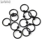 Черное хирургическое кольцо из нержавеющей стали 1030 шт., кольцо для носа с шариком, кольца и шпильки для перегородки, серьги для пирсинга тела, ювелирные изделия