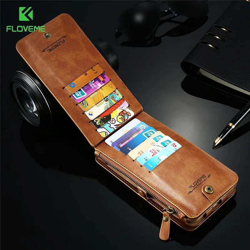FLOVEME кожаный чехол кошелек для iPhone 12 Mini 11 Pro XS Max XR X SE 2020 6 6S 7 8 Plus 5 5S Ретро Caard Чехол