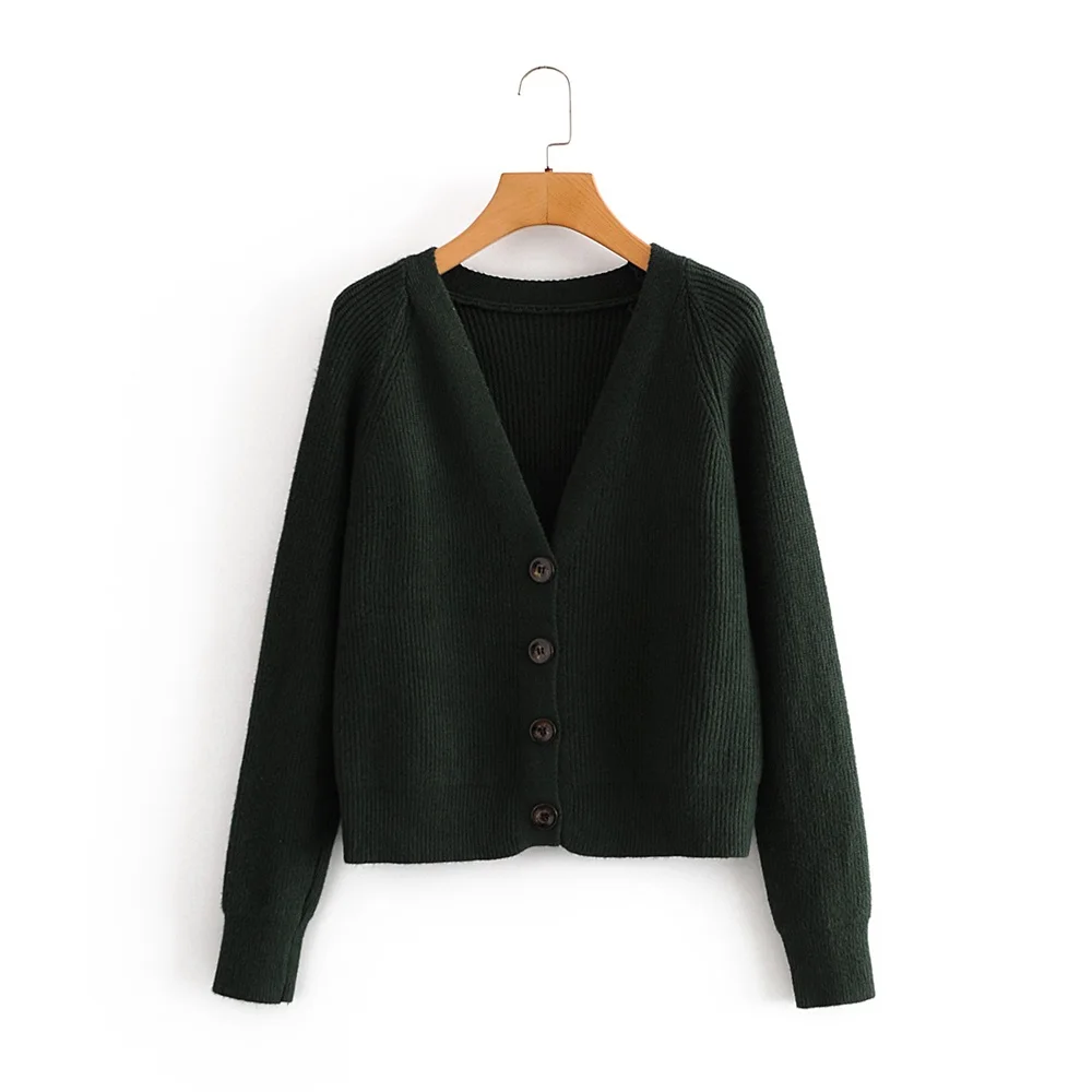 

2021 autumn women new style V-neck long-sleeved lazy style vertical strip button cardigan loose oversized ladies sweater
