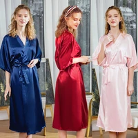 pajamas silk pajamas womens long red dressing gown home ladies fashion sexy comfortable nightgown for women girl
