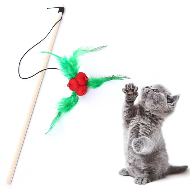Игрушка для жевания домашних животных Кот прорезыватель мышь перо мяч