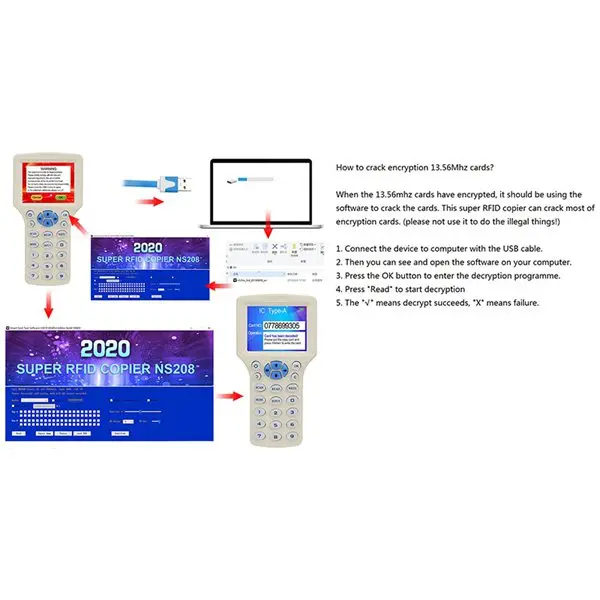 Копировщик электронных ключей Дубликатор duplo и 125 кГц RFID ключ-карта NFC читатель