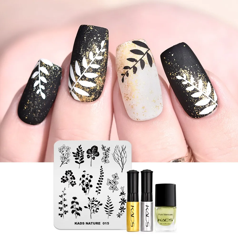 set 4 KADS Nail Art штампованные пластины природа Мода серии шаблоны для стемпинга рисунки для маникюра Лак для стемпинга трафарет для штамповки - Цвет: set 4