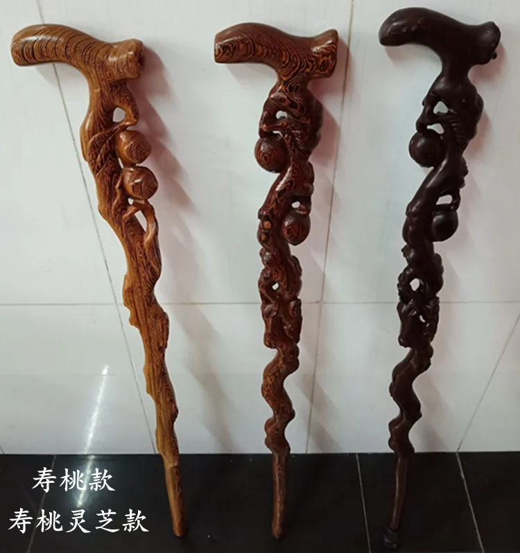

Chicken Catalpa Root Carved Solid Wood Old Man's Crutches rosewood sandalwood crutches faucet crutches cane Redwood crutch