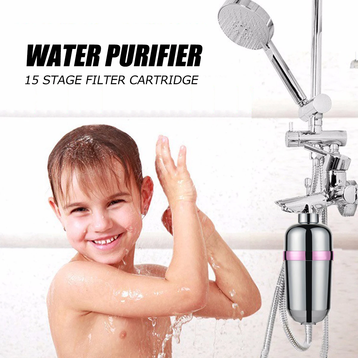 

15 Bathroom Shower Filter Bathing Water Filter Purifier Water Treatment Health Softener Chlorine Removal Water Purifier
