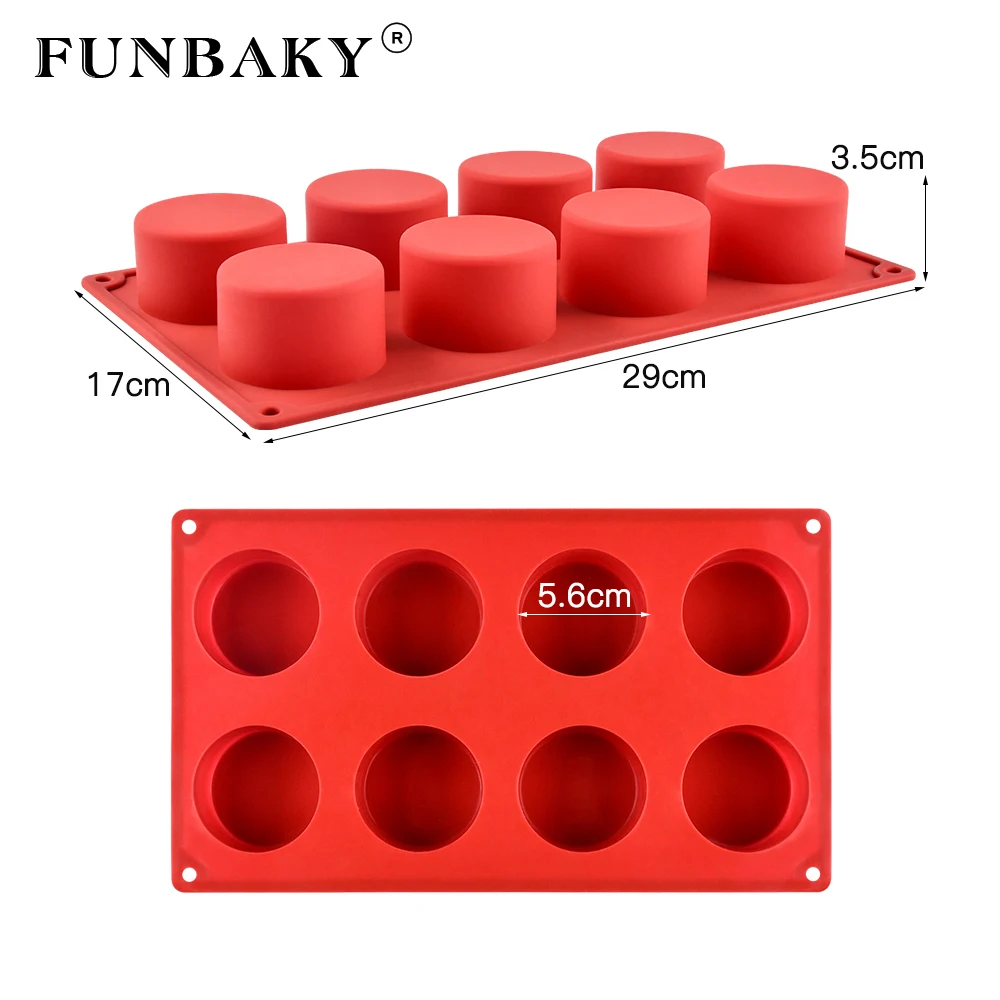 FUNBAKY 8 силиконовые полости форма для выпечки торта инструменты украшения мусс