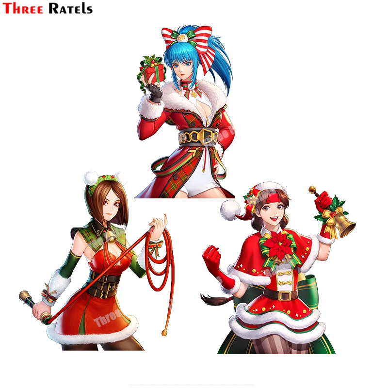 

Three Ratels B600 Leona Whip Yuri Christmas KOFAS Stickers For Bedroom Wall Toilet Mirror Decor Anime Vinyl Waterproof Decals