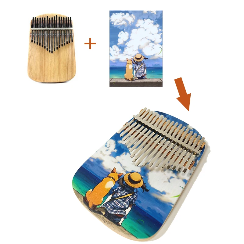 Настраиваемый DIY калимба 17 клавиш мбира большого пальца фортепиано (калимбас