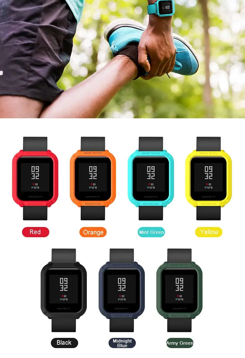 Многоцветный PC покрытие протектор для часов для Huami Amazfit Bip Молодежные часы чехол смарт-спорт крышка Замена аксессуары