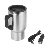 500ml car water keep warmer kettle with cigar lighter cable stainless steel cup kettle travel coffee mug portable electric 12v