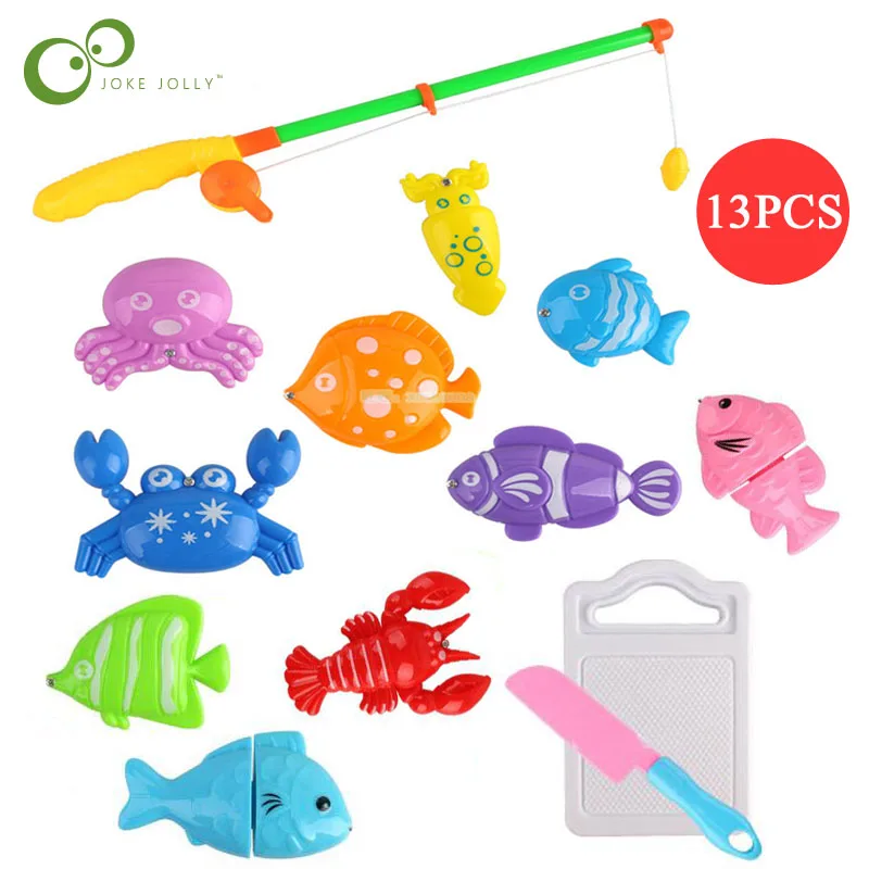 13 шт пластиковые магнитные игрушки для рыбалки детская Ванна игрушка игра в