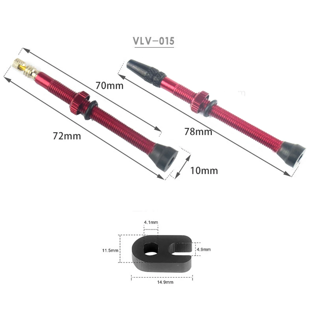 

1 Pair 48mm Alloy Stem Presta Valve Tool for Road Mountain Bike Tubeless Tire Automobile Exterior Repair Components