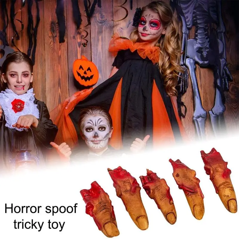 5 шт. голова на палец с кровавым Хэллоуином дом привидениями виниловый