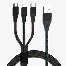 3 в 1 USB кабель 3A зарядный type C Micro 8 PIN для iphone Plus samsung Redmi Note зарядки