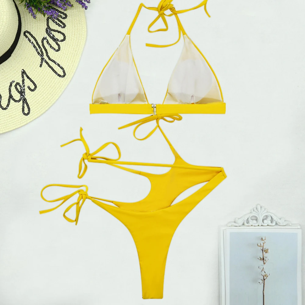 

2021 New Sexy Hollow Out Swimwear Women One Piece Swimsuit Bandage Swimwear Backless Bathing Suits Summer Beach Wear Monokini XL