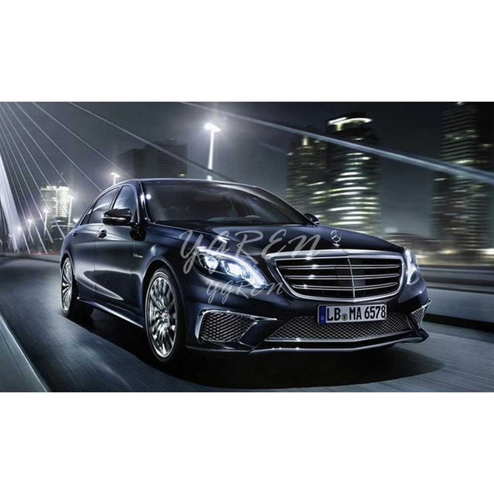 Решетка радиатора Передняя GT R для Mercedes Benz S Class W222 2014-2018 хром Черная | Автомобили и