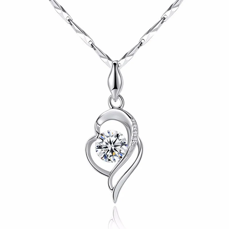 

Женское серебряное ожерелье, серебряная цепочка на шею 925 пробы, подарок на день Святого Валентина, серебряное ожерелье для женщин, роскошны...